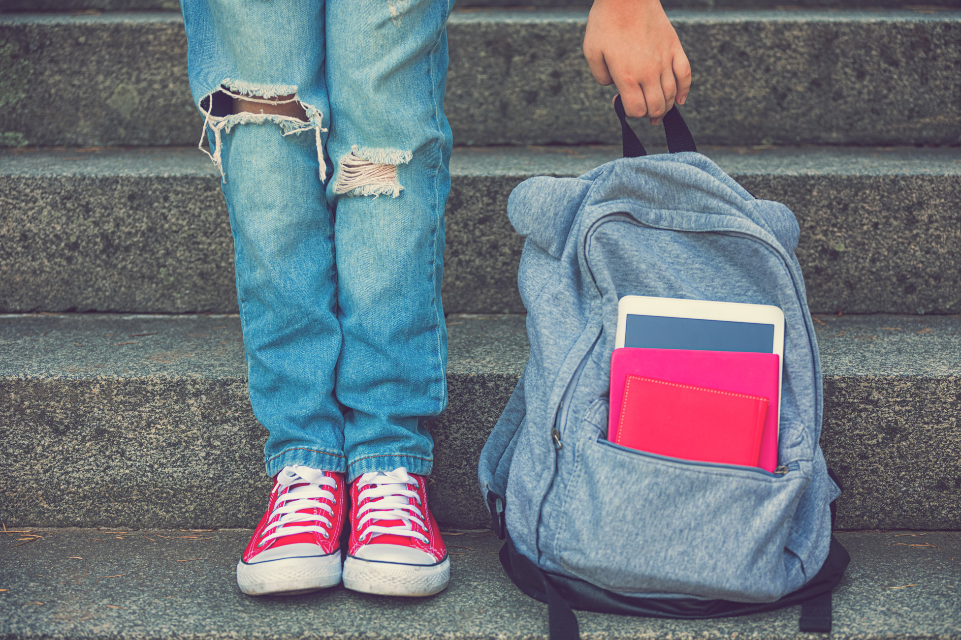 Young Student Girl With Backpack